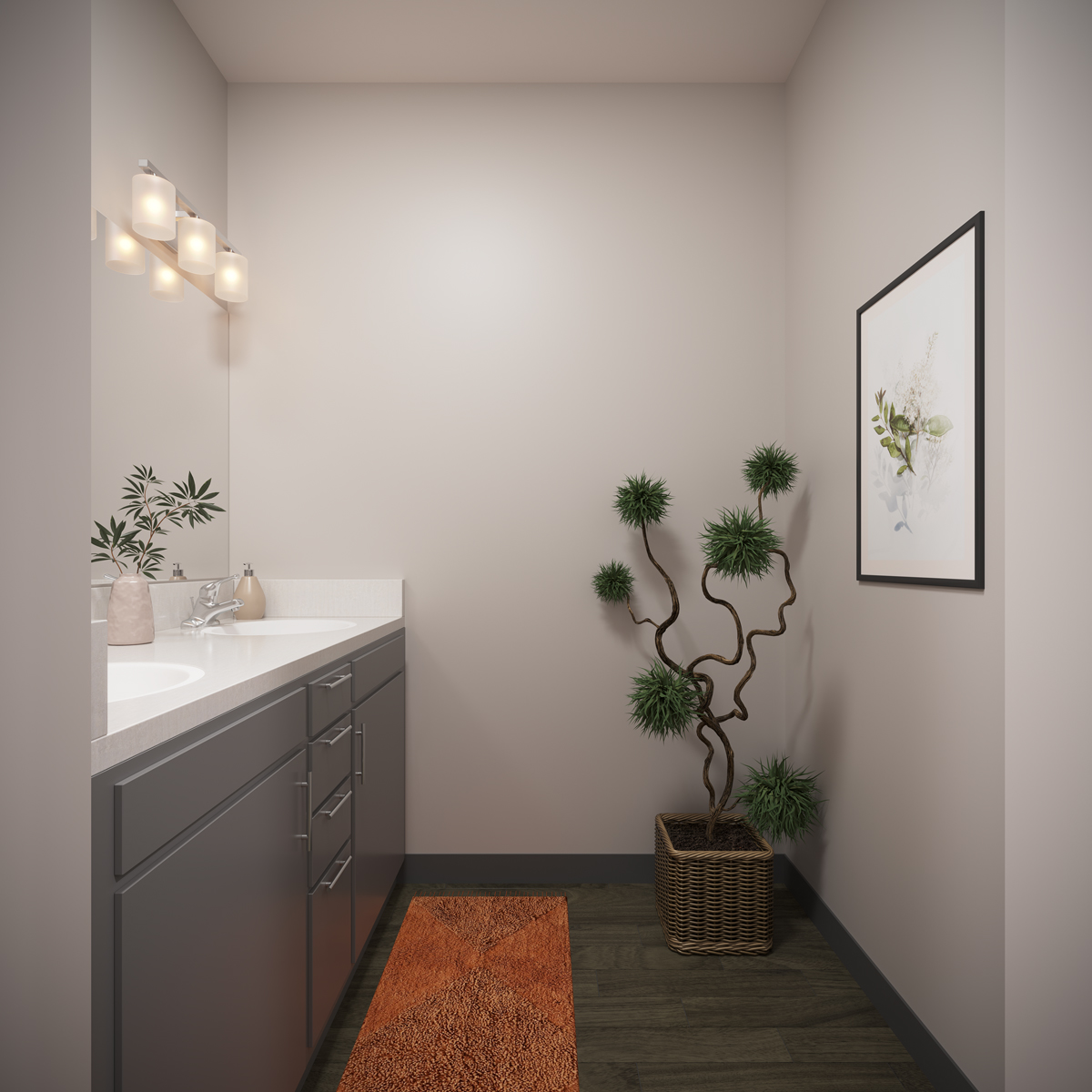 Furnished apartment bathroom