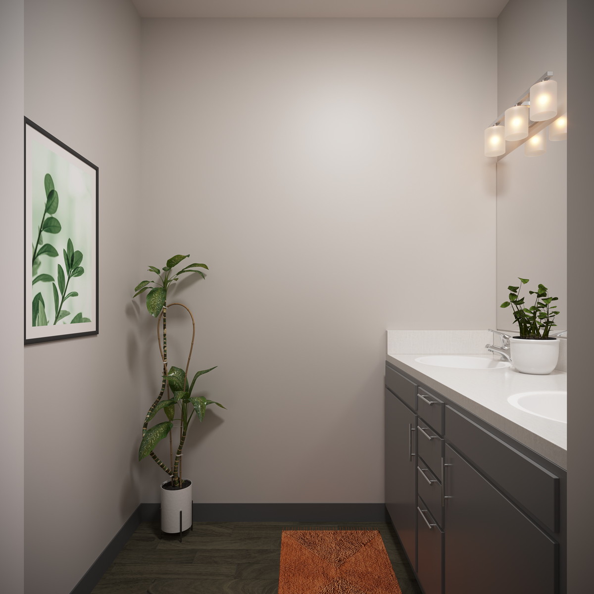 Furnished apartment bathroom